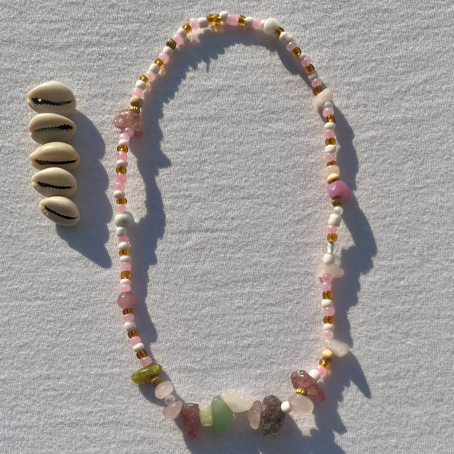 Handmade Summer Necklace with Stones