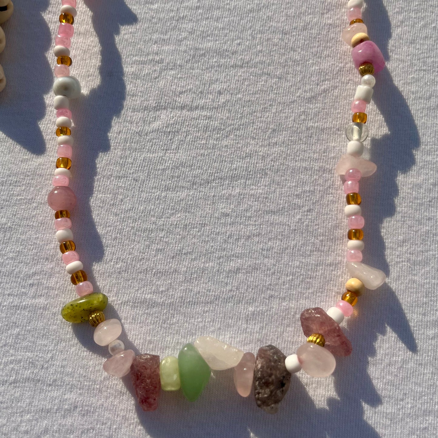 Handmade Summer Necklace with Stones