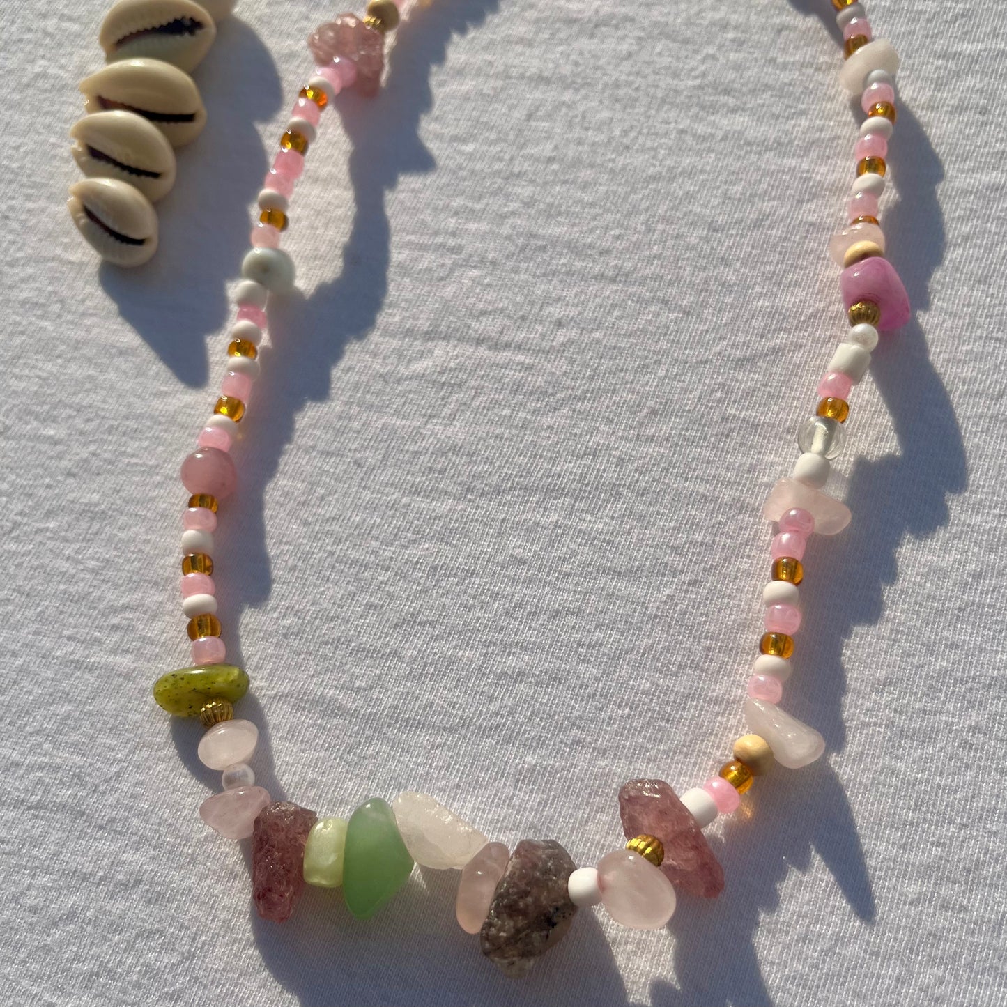 Handmade Summer Necklace with Stones