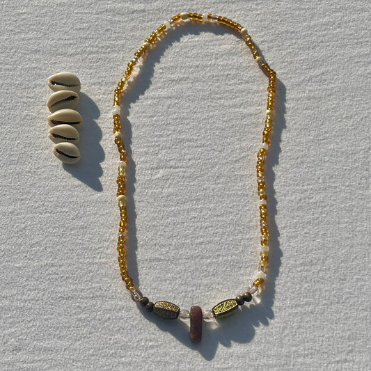 Handmade Gold Beaded Summer Necklace