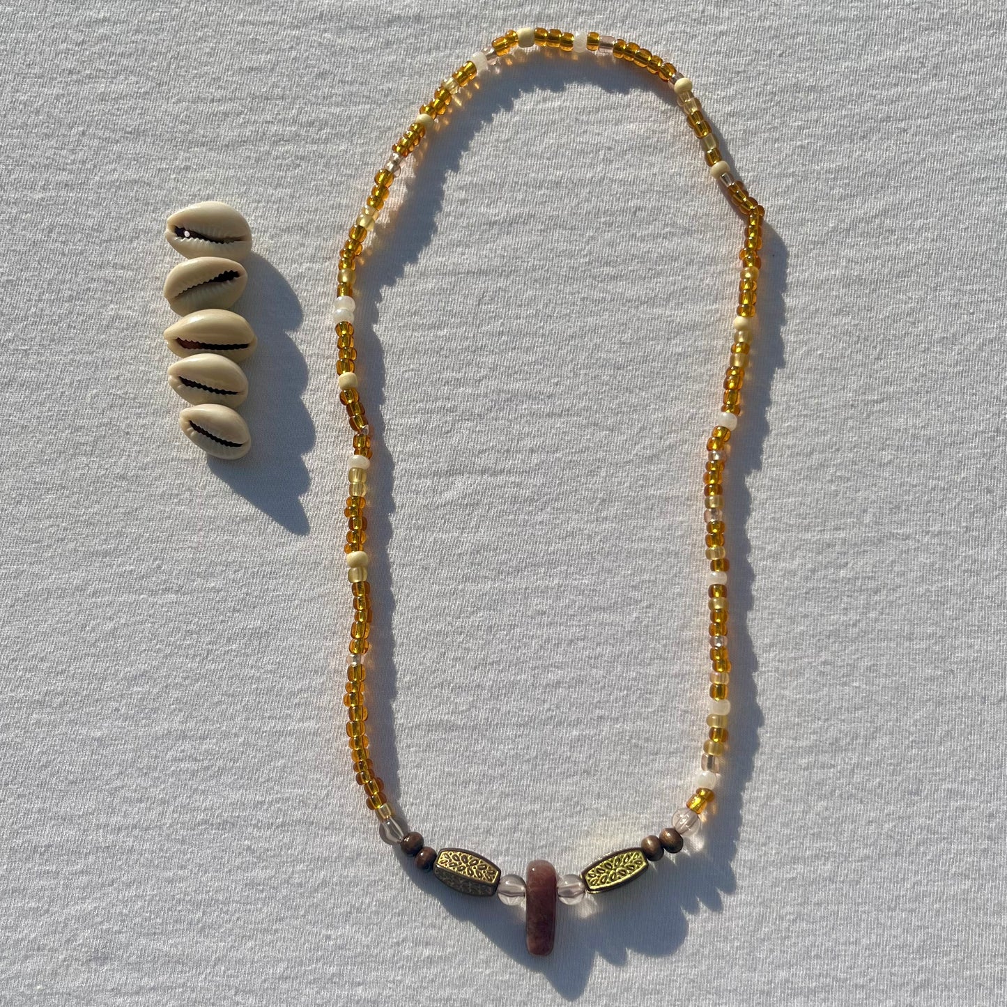 Handmade Gold Beaded Summer Necklace