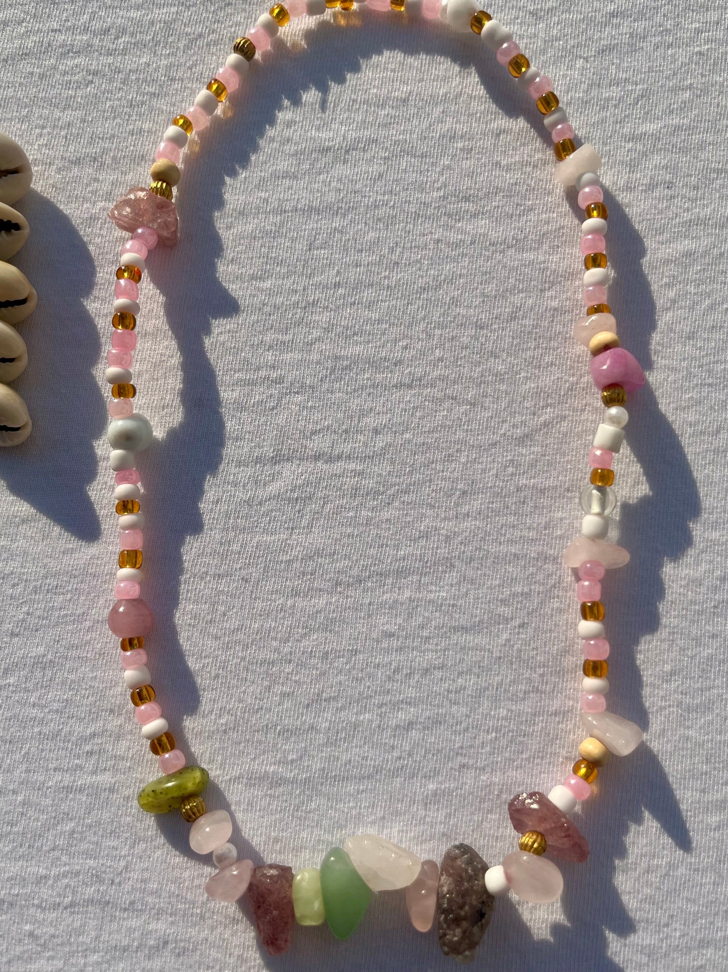 Handmade Summer Necklace with Stones